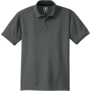 Gray polo shirt with brand logo on a white background