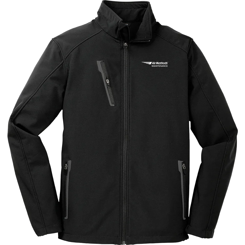 Port Authority Welded Soft Shell jacket in black with embroidered Air Methods logo