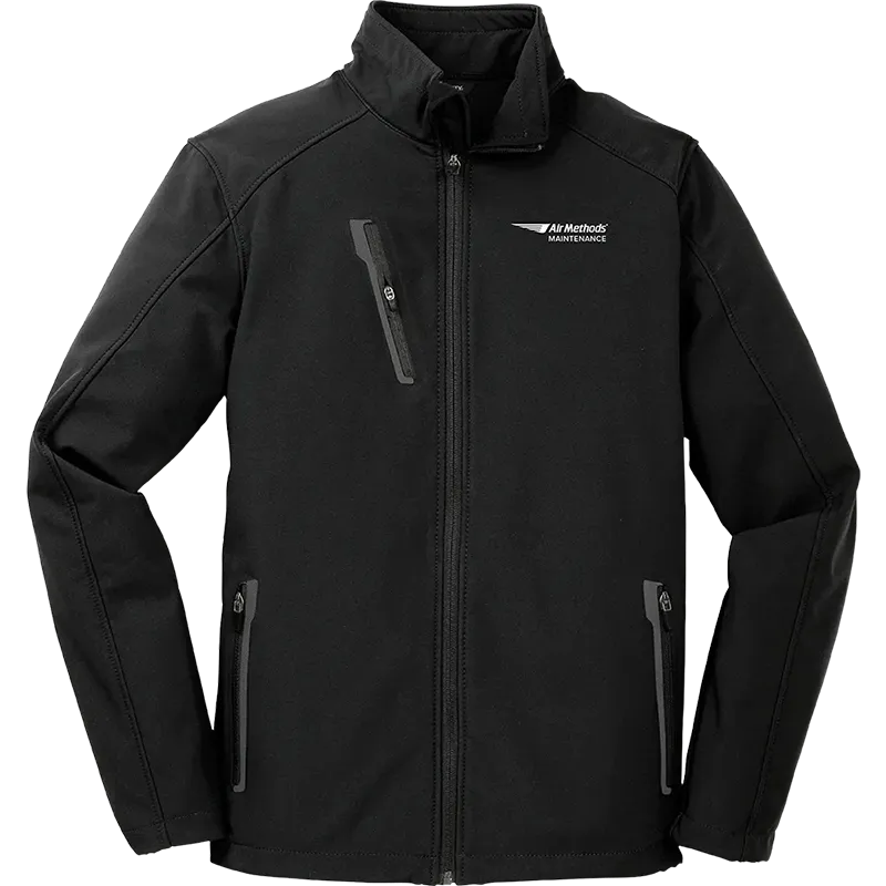 Port Authority Welded Soft Shell jacket in black with embroidered Air Methods logo