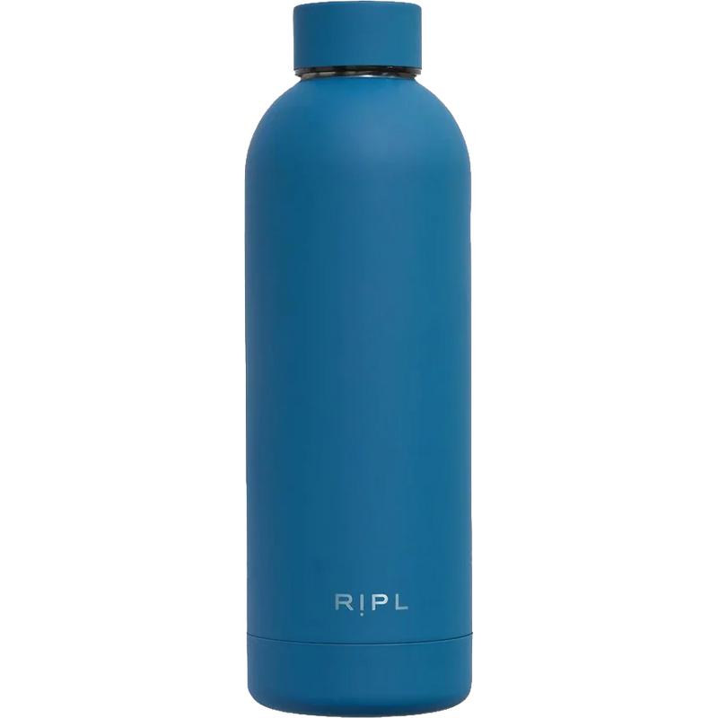 Ripl Blue water bottle with 'Ripl' branding on a white background