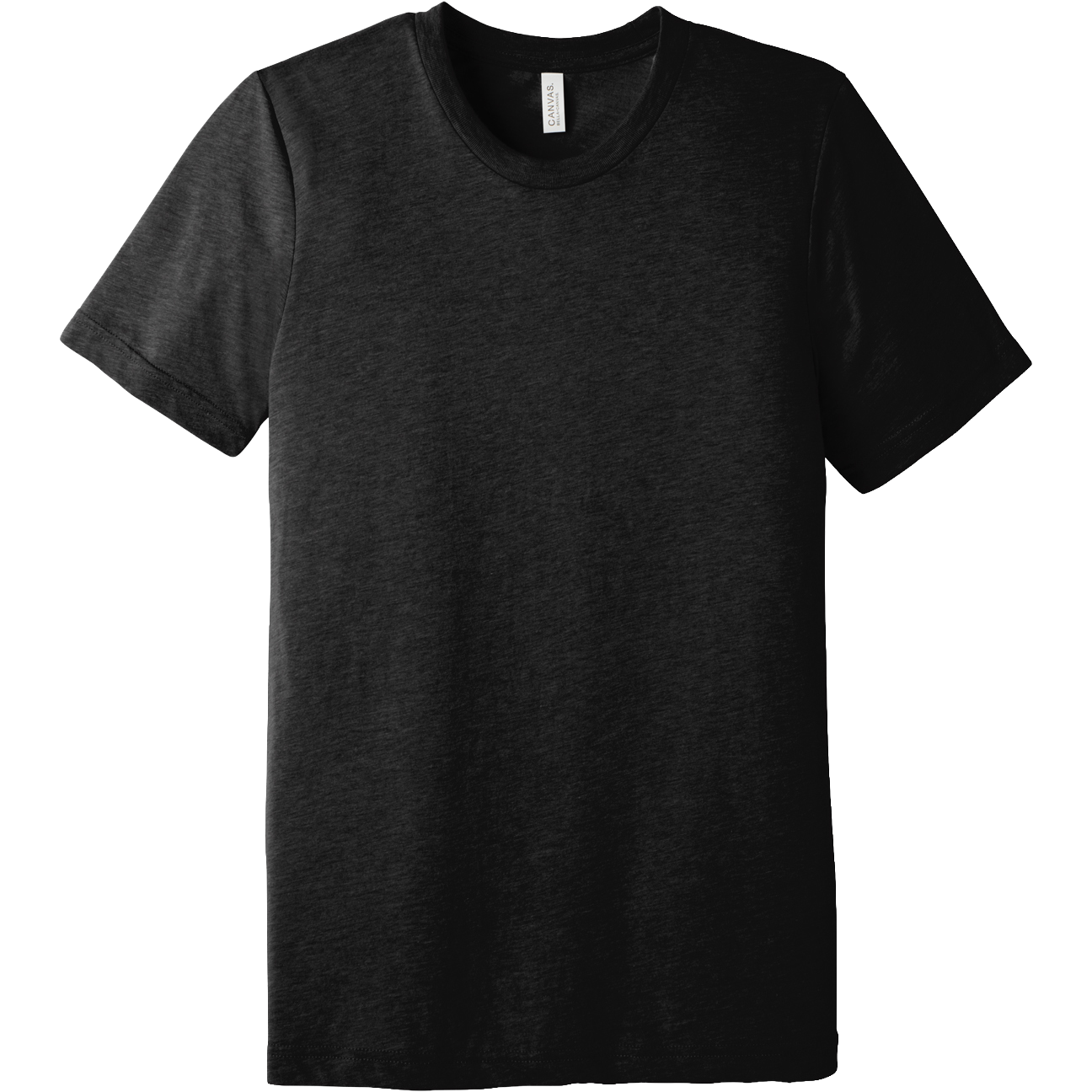 Black t-shirt on a white background