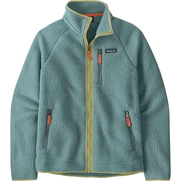 Patagonia Retro Pile Fleece Jacket in Blue Sage with full-zip design and zippered pockets