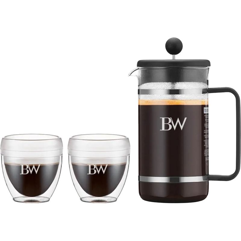 Bodum Bistro Set French Press 34oz & 2 pcs Pavina 8oz