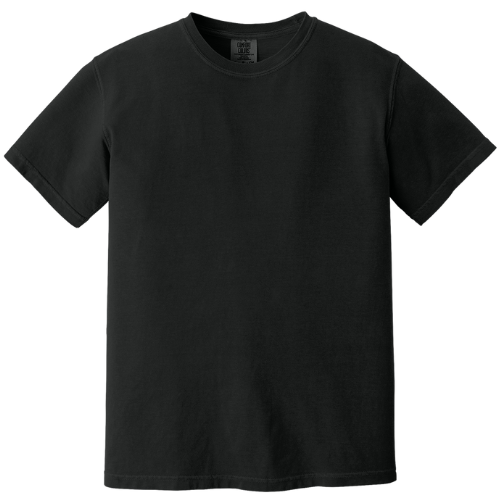 Black t-shirt on a white background