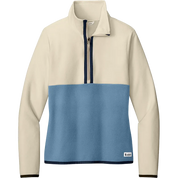 Cotopaxi Women's Amado 1/2-Zip Fleece in Cream and Fjord for custom branded fleece pullovers