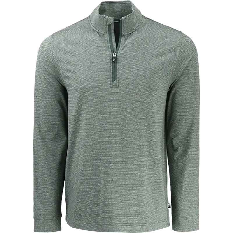 Cutter & Buck Adapt Recycled Soft Knit Stripe Mens Quarter Zip Pullover