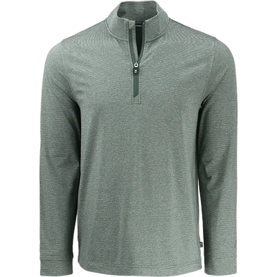 Cutter & Buck Adapt Recycled Soft Knit Stripe Mens Quarter Zip Pullover
