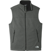 The North Face Ridgewall Soft Shell Vest in Dark Grey with full-zip design and zippered pockets