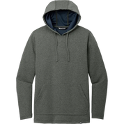 TravisMathew Coveside Hoodie in Dark Grey with drawstring hood and front pouch pocket