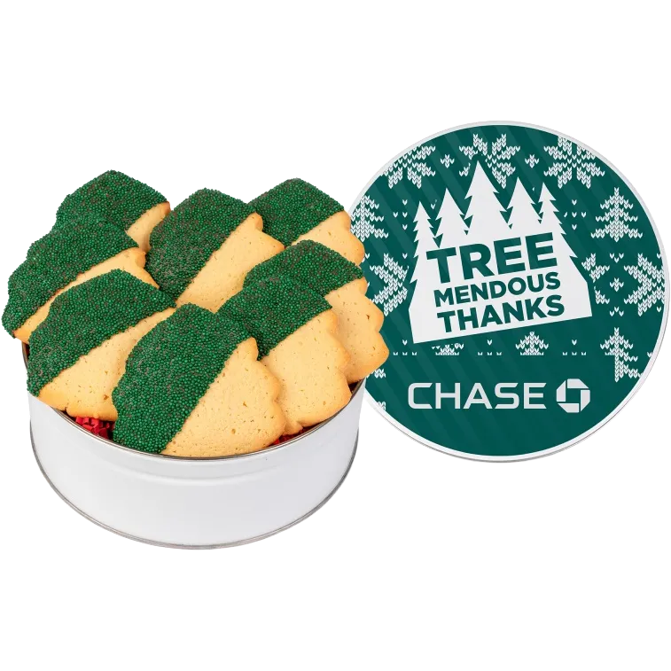 Decadent Christmas Tree Cookie Gift Tin