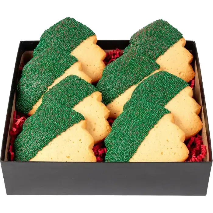 Decadent Christmas Tree Cookies in Gift Box