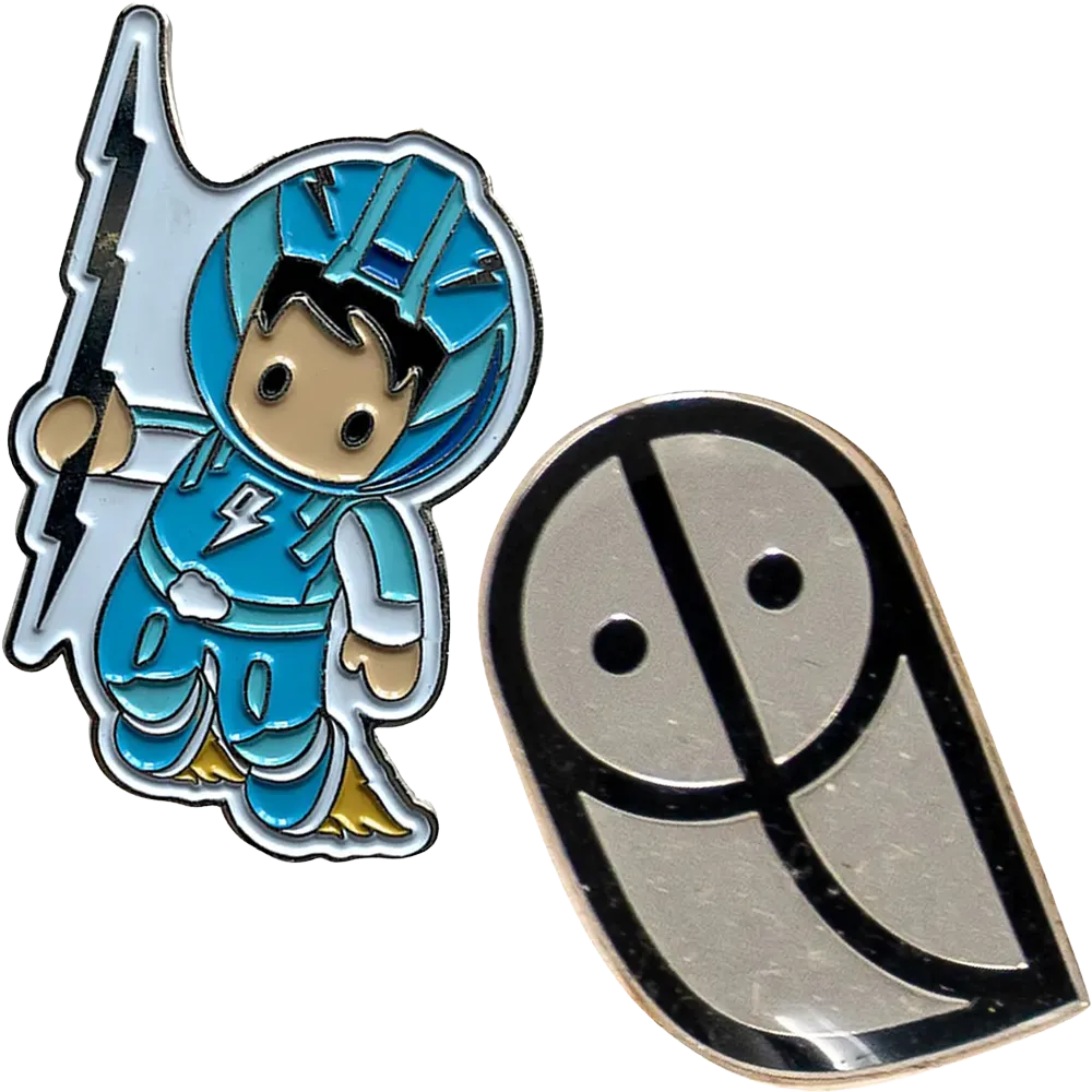 Diestruck Soft Enamel Lapel Pins: 1" W X 1" H