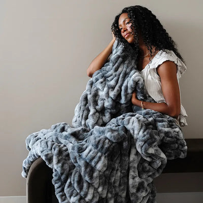 Saranoni Double Ruched Faux Fur