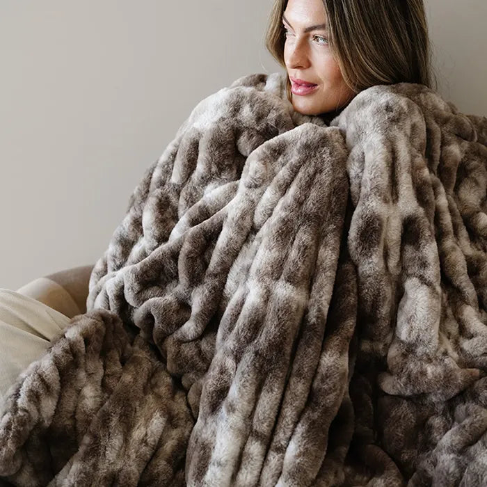 Saranoni Double Ruched Faux Fur