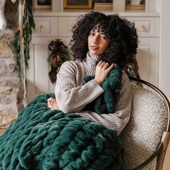 Saranoni Double Ruched Faux Fur