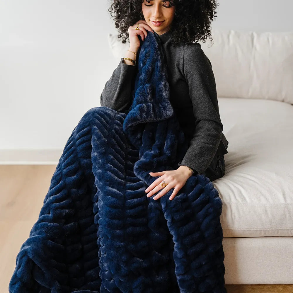 Saranoni Double Ruched Faux Fur