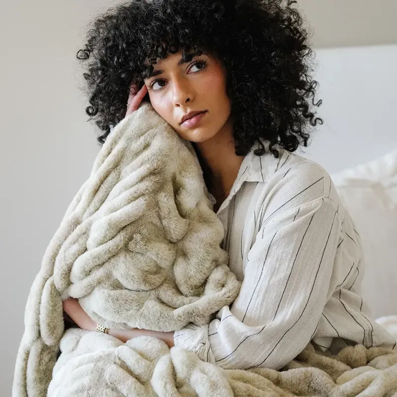 Saranoni Double Ruched Faux Fur
