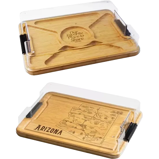 Flip Serve & Store Board - Rectangle with State Engraving