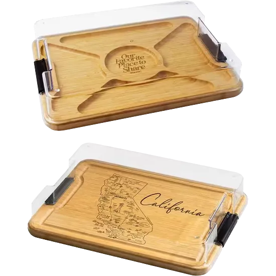 Flip Serve & Store Board - Rectangle with State Engraving