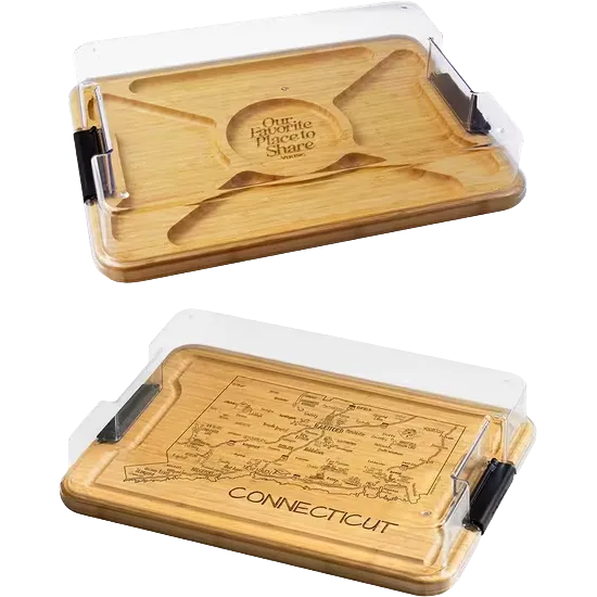 Flip Serve & Store Board - Rectangle with State Engraving