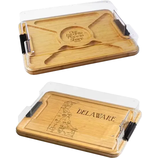 Flip Serve & Store Board - Rectangle with State Engraving