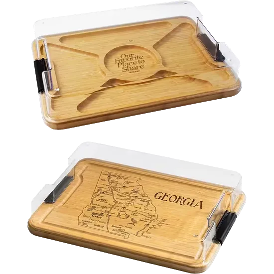 Flip Serve & Store Board - Rectangle with State Engraving