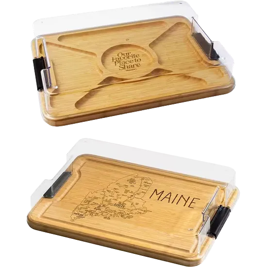Flip Serve & Store Board - Rectangle with State Engraving