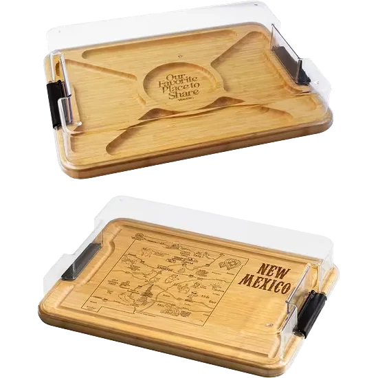 Flip Serve & Store Board - Rectangle with State Engraving