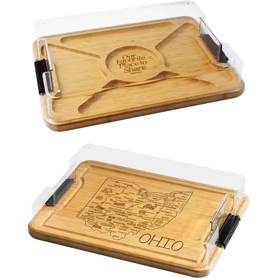 Flip Serve & Store Board - Rectangle with State Engraving