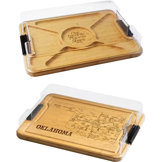Flip Serve & Store Board - Rectangle with State Engraving