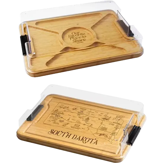 Flip Serve & Store Board - Rectangle with State Engraving