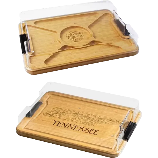 Flip Serve & Store Board - Rectangle with State Engraving