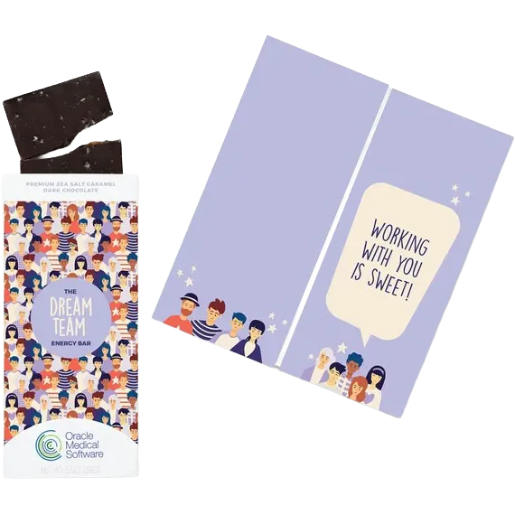 Full-Color Custom Card with Sea Salt Caramel Chocolate Bar