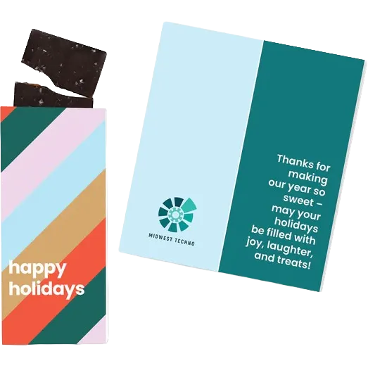 Full-Color Custom Card with Sea Salt Caramel Chocolate Bar
