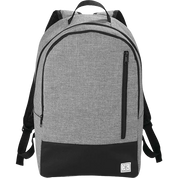 Grayley 15-Inch Laptop Backpack in Graphite featuring a padded laptop sleeve, front vertical zip pocket, and durable design for custom branded giveaways