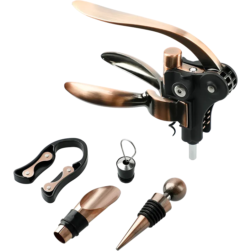 Graze Wood and Metal Wine Set