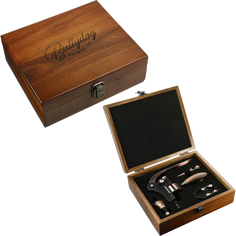 Graze Wood and Metal Wine Set