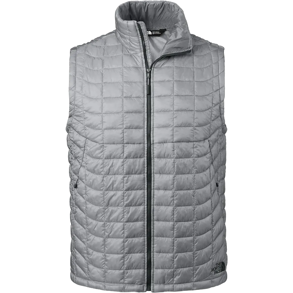 The North Face ThermoBall™ Trekker Vest in Gray featuring lightweight quilted insulation, stand collar, and full-zip closure for custom branded apparel