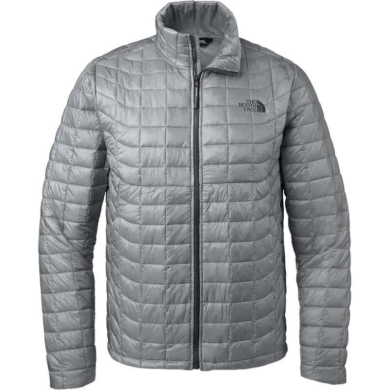 The North Face ThermoBall™ Trekker Jacket in Gray featuring lightweight quilted insulation, stand collar, and full-zip closure for custom branded apparel