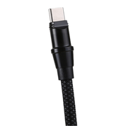 Black USB-C cable on a white background