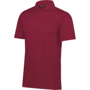 A short-sleeve polo shirt in a solid deep maroon or burgundy color, shown on a clean white background.