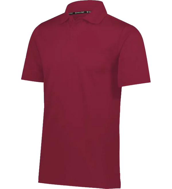 A short-sleeve polo shirt in a solid deep maroon or burgundy color, shown on a clean white background.
