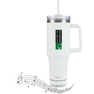 iCOOL® Borrego 40 oz. Double Wall, Stainless Steel Travel Mug with Speaker