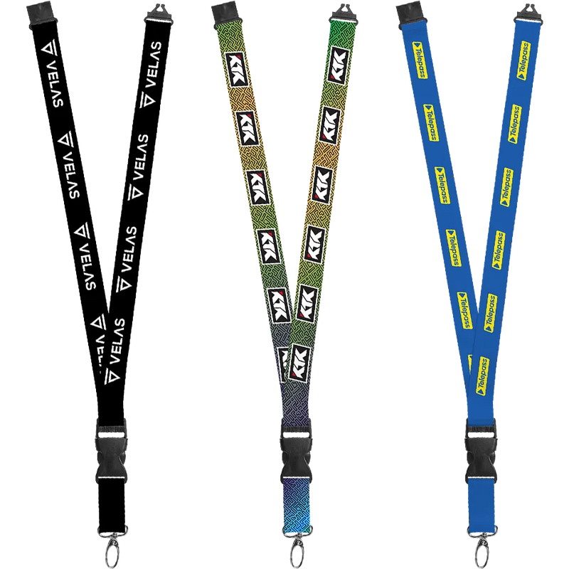IMPORT Maverick 1" Dye-Sublimated Lanyard w/ Slide Buckle Release, Silver Metal Oval & Convenience Release