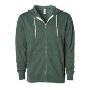 Independent Trading Co. Lightweight Fitted Zip Hooded Sweatshirt
