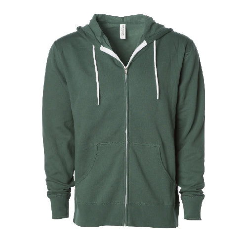 Independent Trading Co. Lightweight Fitted Zip Hooded Sweatshirt