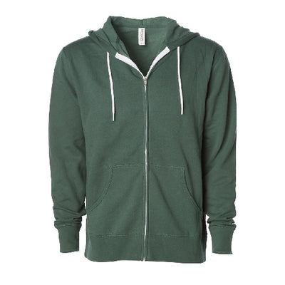 Independent Trading Co. Lightweight Fitted Zip Hooded Sweatshirt