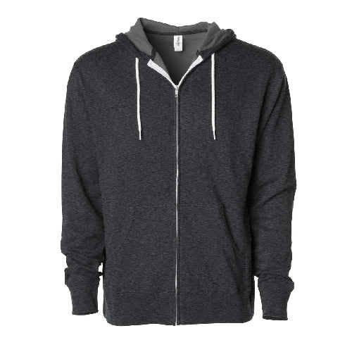Independent Trading Co. Lightweight Fitted Zip Hooded Sweatshirt