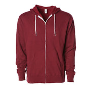 Independent Trading Co. Lightweight Fitted Zip Hooded Sweatshirt