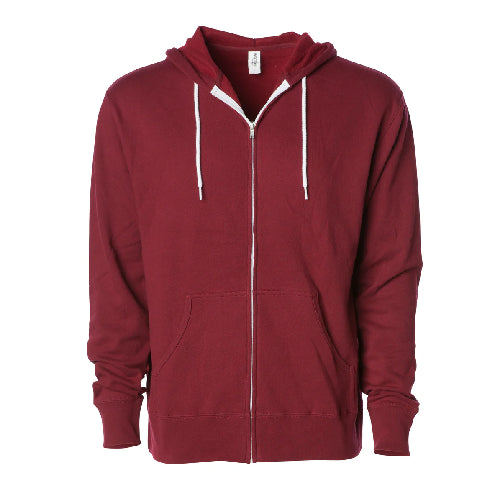Independent Trading Co. Lightweight Fitted Zip Hooded Sweatshirt